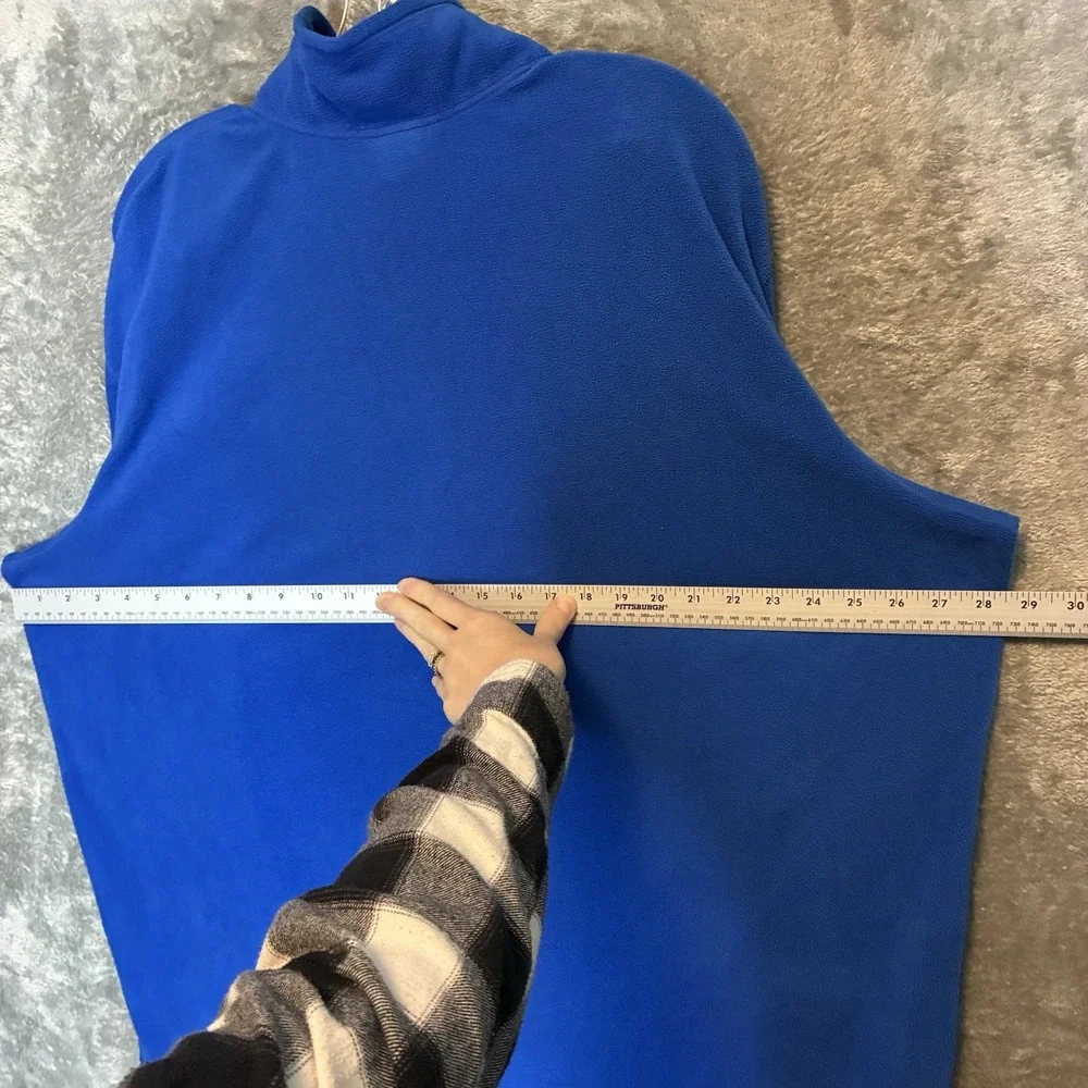 North Face Mens Cobalt Blue 1/4 Zip Fleece Pullover 2XL Lightweight Layering